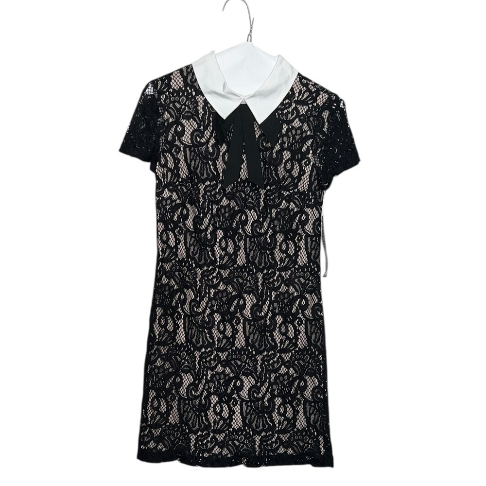 🤩 NEW LISTING! Betsey Johnson Lace Shift Dress in Onyx/Skin - Women’s Size 0 NWT